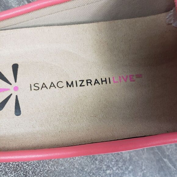 Isaac Mizrahi Live Chain Loafer Womens 7 Medium Pink Square Moc Toe Shoes - Picture 8 of 12